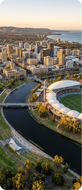 Adelaide oval and parklands aerial